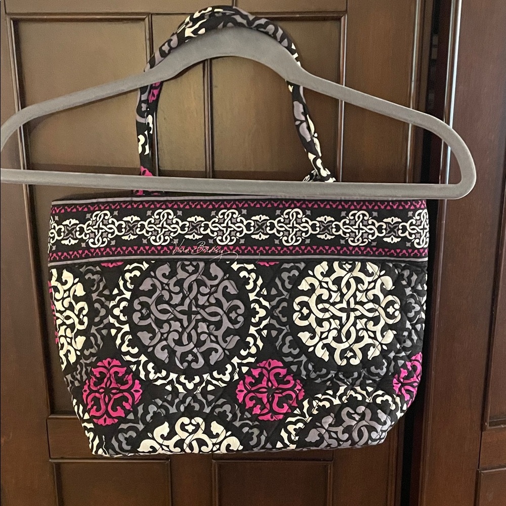 Vera Bradley Black and Pink Patterned Tote